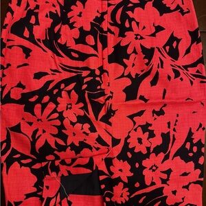 J. Crew Floral Red and Black Patterned Skirt